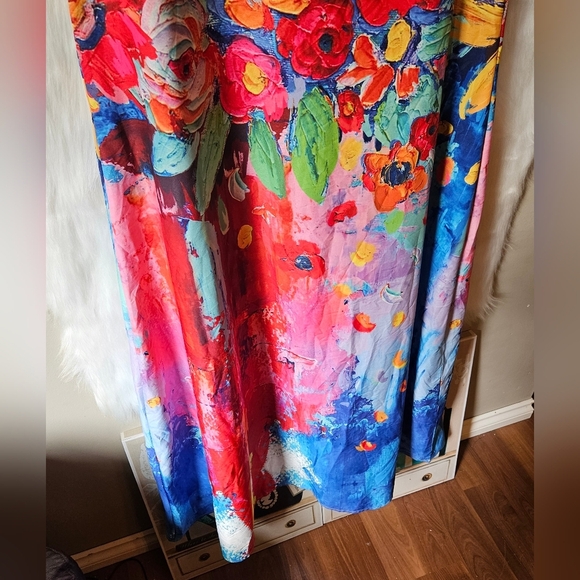 SHEIN Work Of Art Painting Floral Maxi Dress - Picture 4 of 8